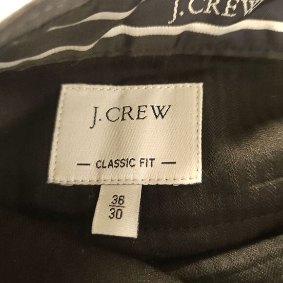 J. Crew Mens 36x30 Gray Classic Fit Wool Blend Stretch Flat Front Dress Pants - Picture 3 of 8